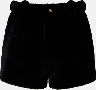 Nour Hammour Leontine shearling shorts