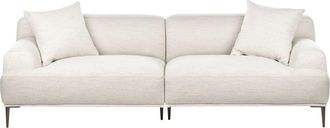 Beliani Sof&aacute; de 3 plazas 3 personas de tejido beige