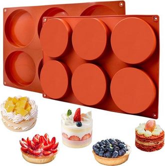 OEM Este Juego De 2 Moldes De Silicona Para Hornear Contiene Moldes Redondos De Silicona Con 6 Cavidades. Ideales Para Hacer Huevos