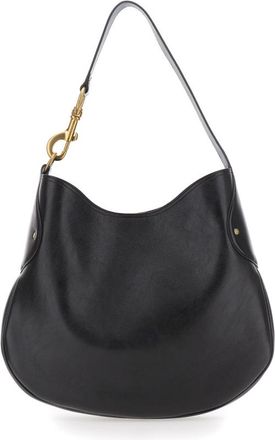 Mulberry Hackney Black Shoulder Bag With Shoulder Strap With Snap Hook In Leather Woman