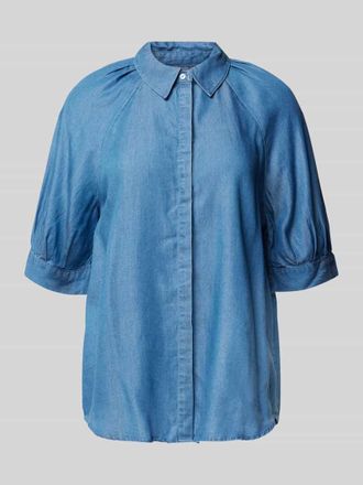 Soyaconcept Regular Fit Bluse aus Lyocell in Jeansblau, Gr&ouml;&szlig;e XL
