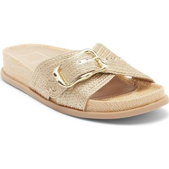 Dolce Vita Sydnee Slide Sandal in Platinum Raffia at Nordstrom Rack, Size 6.5
