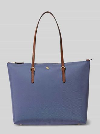 Lauren Ralph Lauren Henkeltasche mit Logo-Applikation in Blau, Gr&ouml;&szlig;e 1