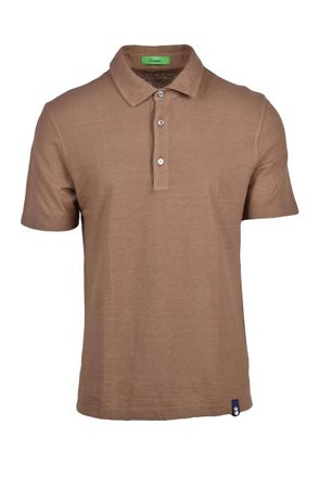 Drumohr Brown Cotton Linen Polo
