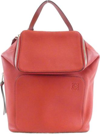 Loewe Red Color Leather Backpack (Pre-Owned)