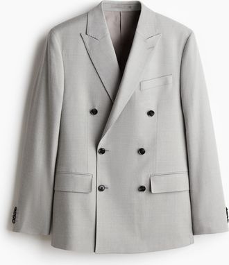 H&M Zweireihiges Jackett in Regular Fit - Grau