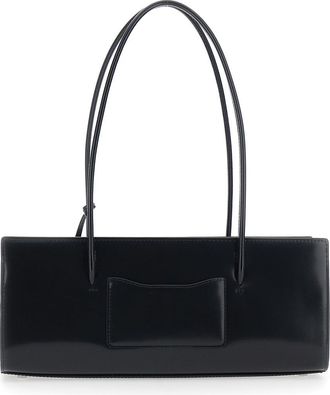 Marc Jacobs Womens Shoulder Bag The Mirror Satchel Black Leather Cow