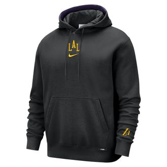 Nike Los Angeles Lakers City Edition Nike Mens NBA Premium Club Fleece Hoodie in Black | HQ5540-010