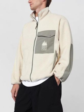 Maison Kitsun&eacute; fleece zip high neck jacket