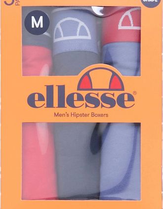 Ellesse Mens Muxel820 3 Pk Low Rise Trunk Boxers - Red/Navy/Blue - Red Navy Blue - Size: 35/34/32