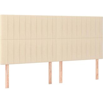 vidaXL Cabecero Con Luces Led Tela Crema 200x5x118/128 Cm Vidaxl