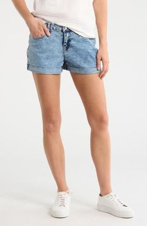 Vigoss Mid Rise Double Rolled Cuffed Denim Shorts in Light Wash at Nordstrom Rack, Size 32