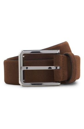 BOSS Caleb Leather Belt in Dark Brown at Nordstrom, Size 40
