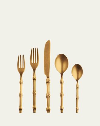 Mepra Bali Gold Pewter 5-Piece Flatware Place Setting