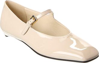 Prada Logo Mary Jane Patent Flat
