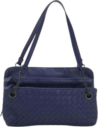 Bottega Veneta Pre-owned Shoulder Bags, female, Blue, Size: ONE SIZE Pre-owned Vintage Shoulder Bag