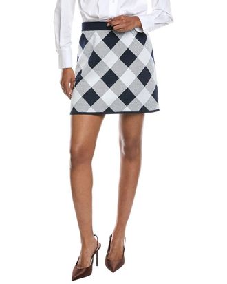 Shelli Segal Checked Pattern Sweater Skirt