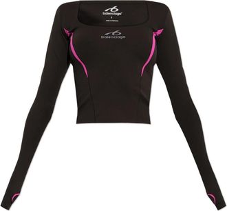 Balenciaga Logo Top - Dames - Longsleeves - Bruin - S - Tops