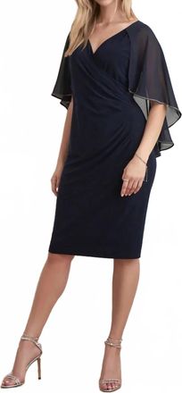 Joseph Ribkoff Cape Dress In Midnight Blue