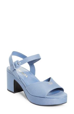 Prada Block Heel Sandal in Aviazione at Nordstrom, Size 10.5Us