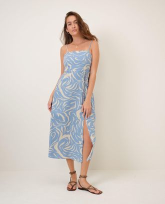 Nobody's Child Blue Printed Maddy Midi Dress