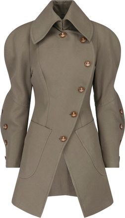 Vivienne Westwood Gale Taupe Wide Collar Cotton-Blend Jacket