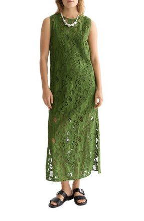 Scotch & Soda Paisley Embroidery Cotton Maxi Dress in Garden Green at Nordstrom, Size 12 Us