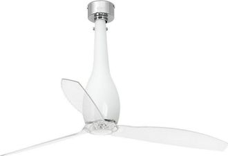 Netlighting Eterfan Shiny White Transparent Ceiling Fan With DC Motor Smart Remote Included