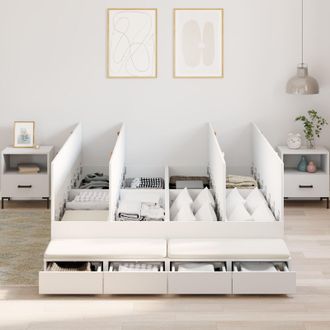 Berkfield Home Storage Bed Frame White 150x200 cm