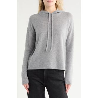 Nordstrom Cashmere Sweater Hoodie in Grey Heather at Nordstrom Rack, Size Large