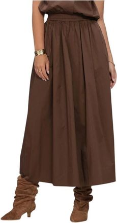 Ibana Rokken, Dames, Bruin, S, Leer, Sana Maxi Rok