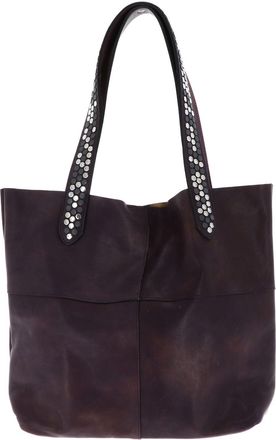 B.Belt Meghan Shopper Leather Shoulder Bag Dark Lilac Mauve