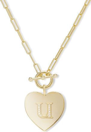 Melinda Maria Love Letters Initial Heart Medallion Necklace in Gold U at Nordstrom
