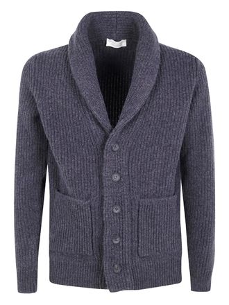 FILIPPO DE LAURENTIIS shawl-collar pocket cardigan - Grey