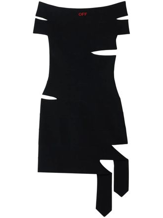 Off-white cut out-detail mini dress - women - Viscose/Polyester - S - Black