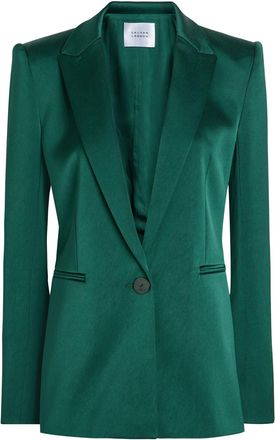 Galvan Sculpted Satin Blazer - Green - 44 (UK16 / XL)