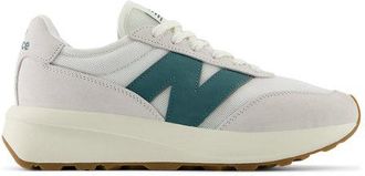 New Balance Unisex 370 in Bianca/Verde, Pelle Scamosciata/Rete, Taglia 37.5