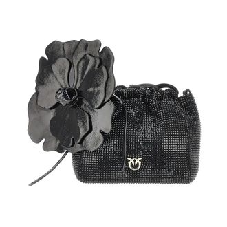 Pinko Bolso tipo saco con pedrer&iacute;a y flor - Bags - Mujer - Negro - ONE SIZE