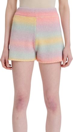 Something Navy Poppy Ombre Sweater Shorts In Pastel/multi