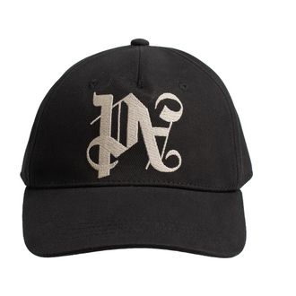 Palm Angels PA Monogram Cap - Heren - Petten - Zwart - ONE Size - Katoen - Accessoires