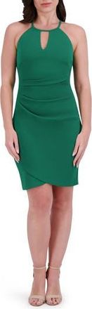 Siena My Balconia Keyhole Crepe Scuba Sheath Dress in Tropical Green at Nordstrom Rack, Size 14