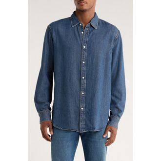 Rag & Bone Finch Featherweight Denim Button-Up Shirt in Knmre at Nordstrom Rack, Size Xx-Large