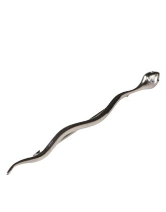 Dolce & Gabbana Serpent Brass Crystal Brooch - Silver
