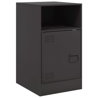 vidaXL Mesita De Noche Acero Negra 34,5x39x62 Cm Vidaxl