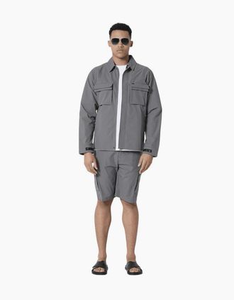 883 Police Mens Revelstoke Stokevels Charcoal Grey Technical Shorts Set - Size: 33/32/32