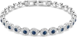 Swarovski Accessoires, Dames, Grijs, ONE Size, Kristal Charme Armband in Blauw
