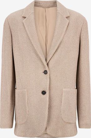 Brunello Cucinelli Einreihiger Rippstrick-Blazer Sparkling