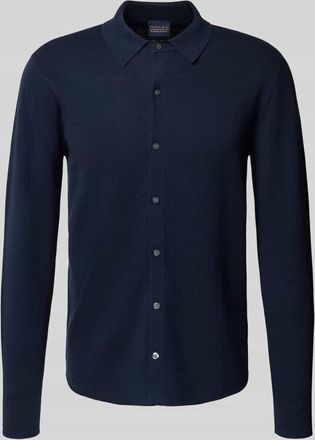 Christian Berg Strickjacke mit Knopfleiste in Marine, Größe 3XL