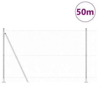 Berkfield Home Hexagon Fence 1.5x50 m Galvanised Steel in Silver