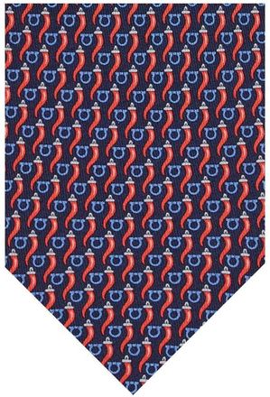 Ferragamo Blue Gancini Tie
